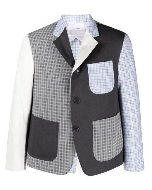 Thom Browne Gray Check-pattern Single-breasted Blazer for men