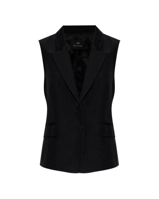 Paul Smith Black Buttoned Sleeveless Jacket