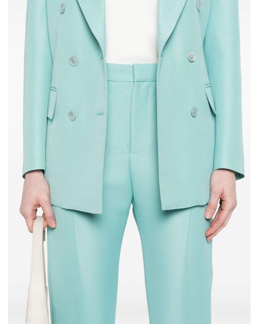 Tom Ford Blue Pressed-Crease Trousers