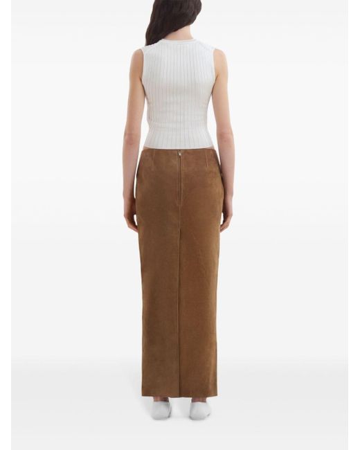 Falda de tubo larga lisa Marni de color Brown