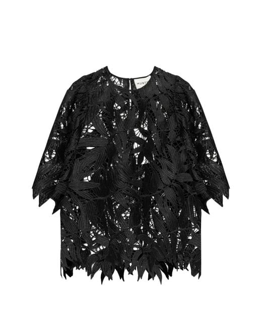 Munthe Black Bubble Lace Blouse