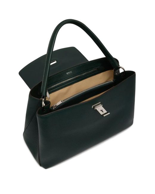 Bally Black Lock Me Grained Tote Bag