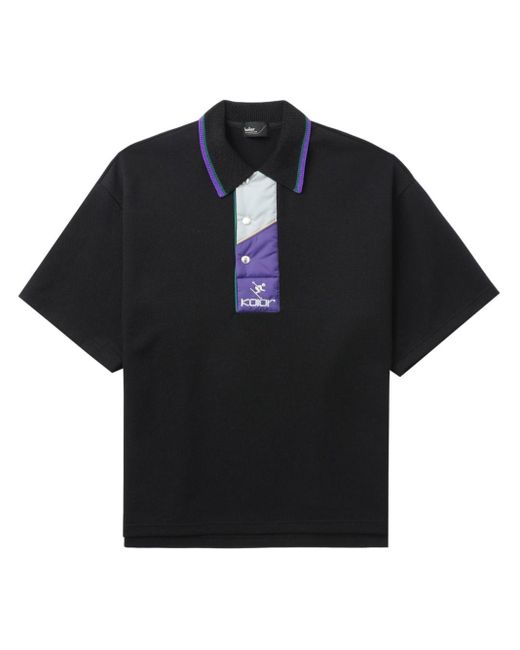 Kolor Black Logo-embroidered Polo Shirt for men
