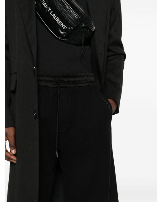 Pantalones de chándal con logo bordado Saint Laurent de hombre de color Black