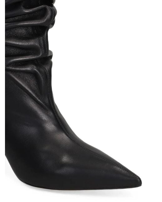 The Seller Black Ruched Pointed-Toe Boots