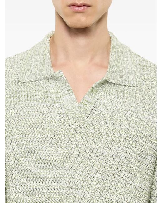 Laneus Green Knitted Boxy Fit T-Shirt for men