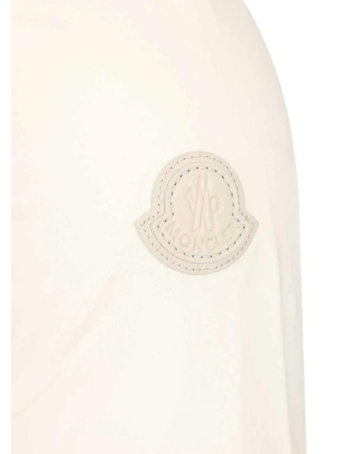 Moncler White Polo À Patch Logo for men