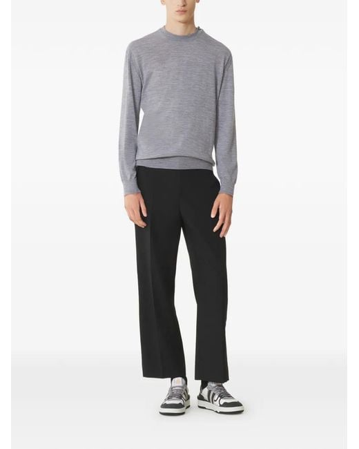 Lanvin Gray Crew-Neck Pullover for men