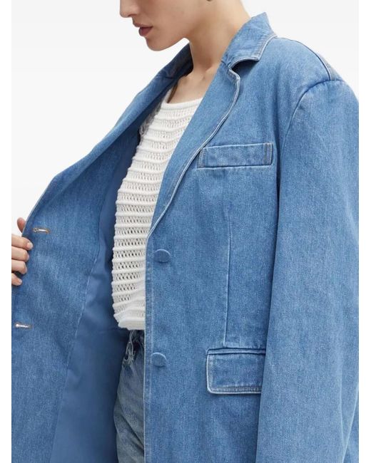 Bardot Blue Button-Fastening Denim Blazer