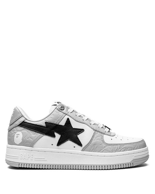 A Bathing Ape Leather Bape Sta Low-top Sneakers in White | Lyst UK