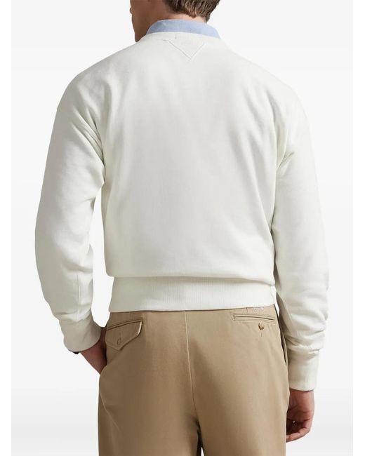 Polo Ralph Lauren White Graphic-Print Sweatshirt for men
