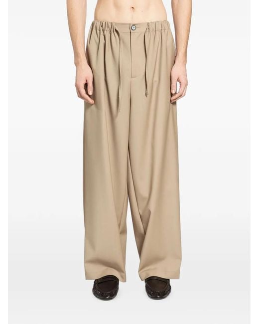 ROSE BURRITO Natural Wool Wide-Leg Trousers for men