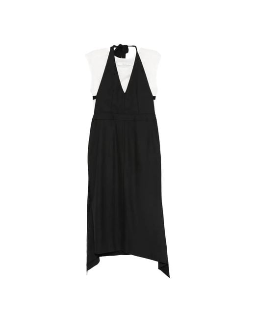 Tela Black V-Neck Mini Dress