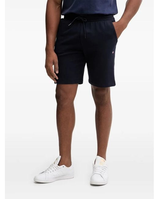 Napapijri Blue Nalis Logo-Embroidered Track Shorts for men