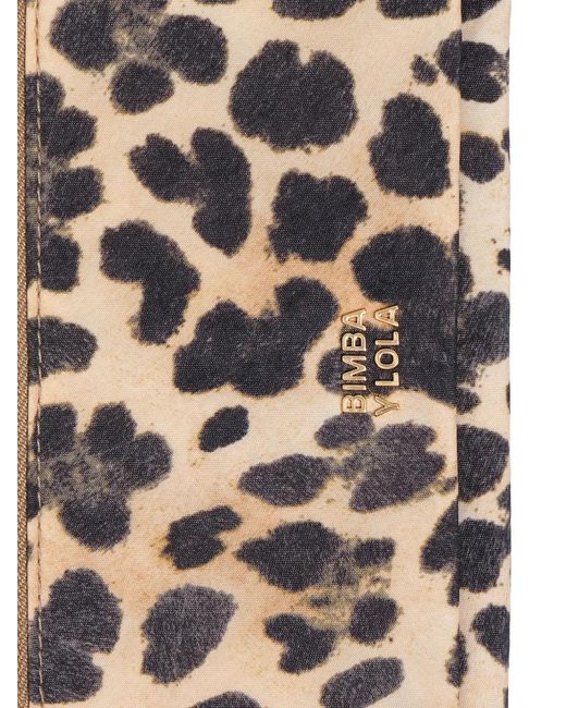 Bimba Y Lola Natural Leopard-Print Zip Wallet