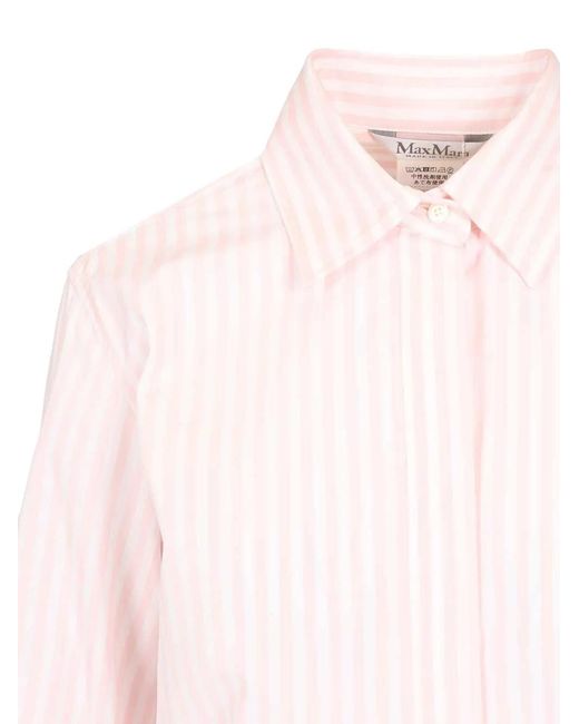 Max Mara Pink Striped Cotton Shirt