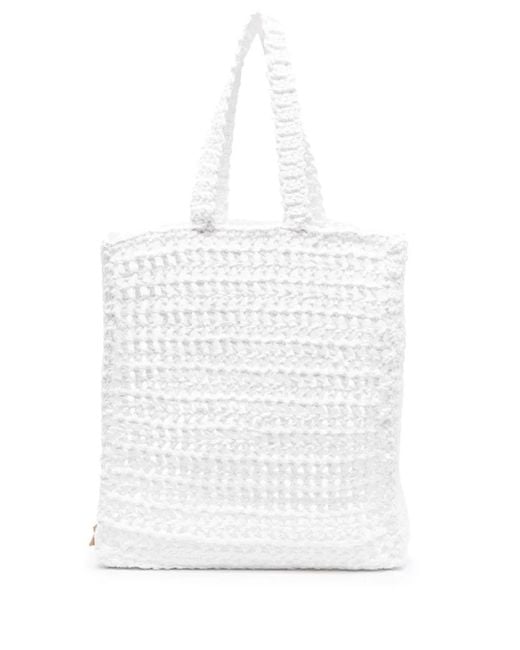 Chica Naxos ラフィア ハンドバッグ White