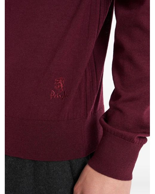 Pringle of Scotland Purple Crew Neck Sweater for men