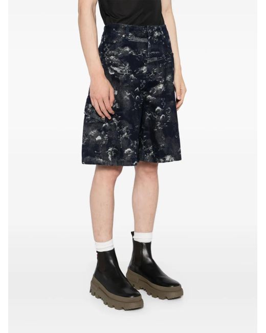 Off-White c/o Virgil Abloh Blue Graphic-Print Shorts for men