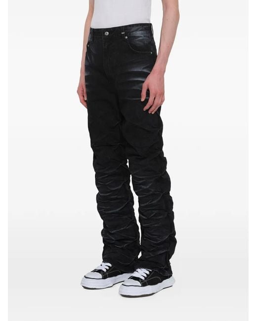 we11done Black Belt-Loop Pocket Jeans for men