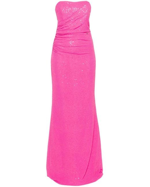 Nissa スパンコール イブニングドレス Pink
