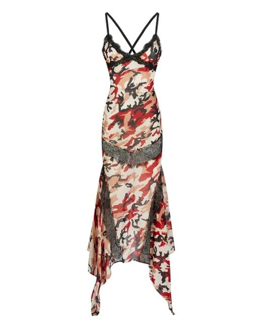 Vestido con motivo militar The Attico de color White