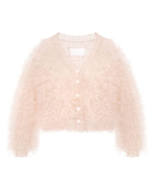 Maison Margiela Pink Sheer-knit Cardigan