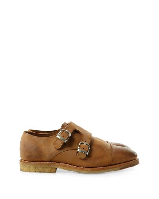 Allen Edmonds Brown Double Monk-Strap Shoes for men