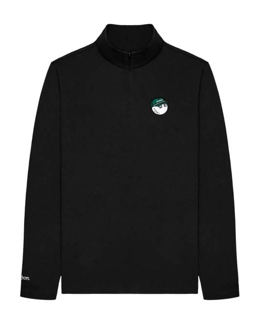 Malbon Golf Black Zip-Up Mid Layer Sweater for men