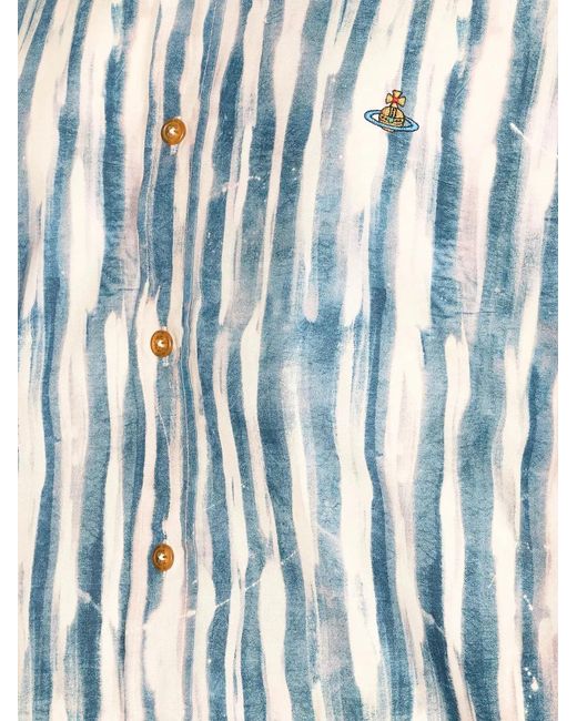 Vivienne Westwood Blue Orb-Logo Shirt for men