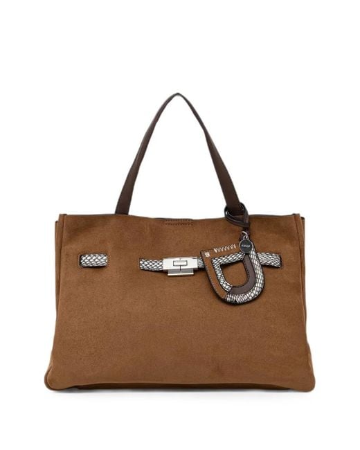 DKNY Brown Bryar Buckle-Fastening Tote Bag