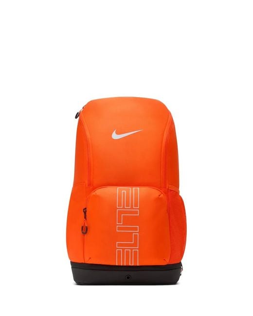 Nike Orange Varsity Elite Logo-Print Backpack for men