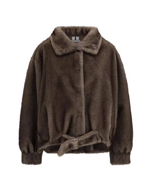 S.w.o.r.d 6.6.44 Brown Belted Faux-Fur Jacket