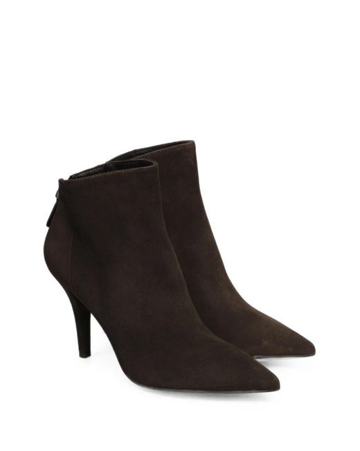 Chantal Black Pointed-Toe Suede Ankle Boots