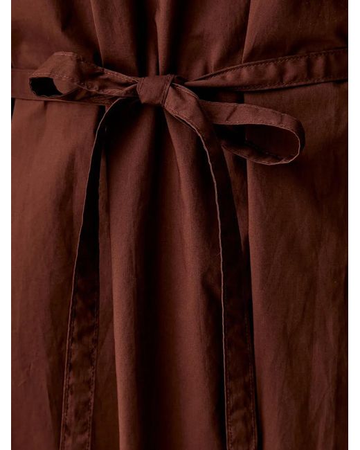 Benetton Brown Sleeveless Tie-Belt Midi Shirt Dress