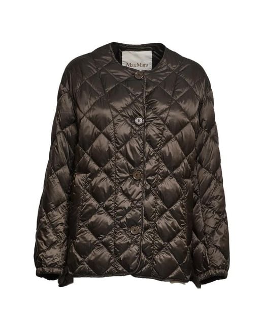 Max Mara Brown Gesteppte Jacke Mit Knöpfen