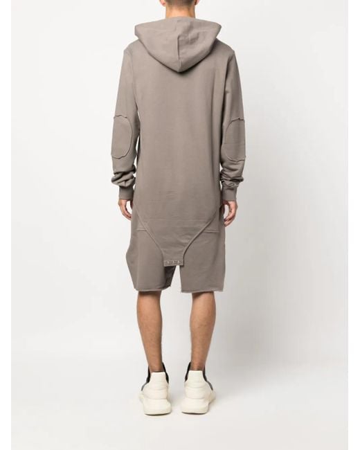 Rick Owens Gray Logo-Embroidered Hoodie for men