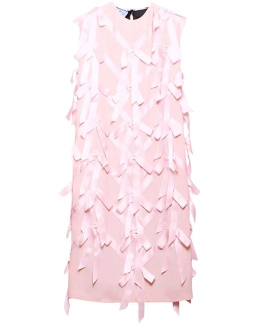 Prada Pink Dress With Embroidery Flakes