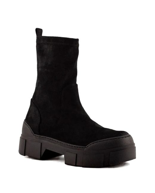 Vic Matié Black V14 Roccia-Stretch Ankle Boots