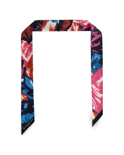 Givenchy Red Abstract-Print Silk Scarf