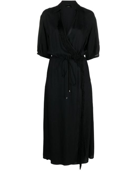 Pinko Black Wrap-Around Design Dress