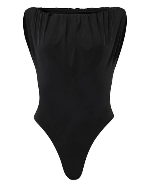 Jacquemus Black The Drapeado Swimsuit