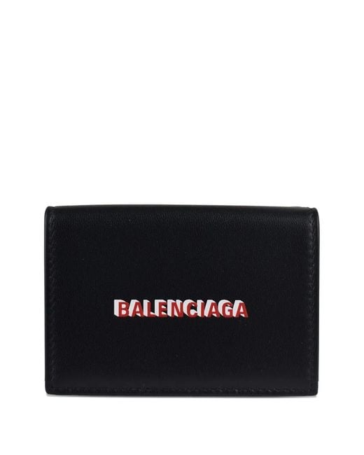 Balenciaga Black Logo Mini Leather Wallet