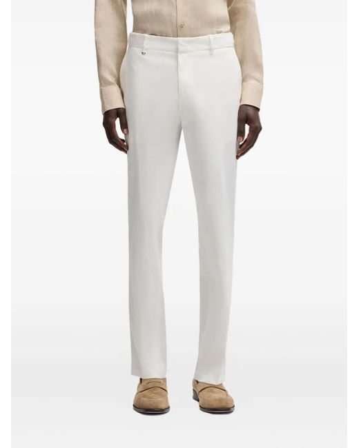 Boss White Tailored Trousers for men