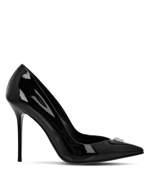 Philipp Plein Black 105Mm Pointed-Toe Leather Pumps