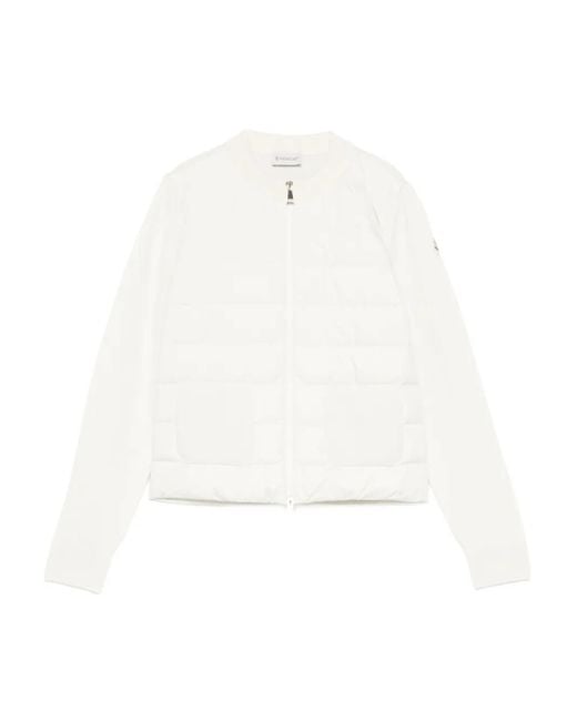 Moncler White Padded Cardigan