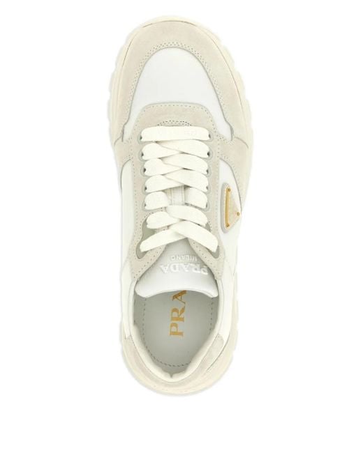 Prada White Prax 2.0 Sneakers mit Schnürung