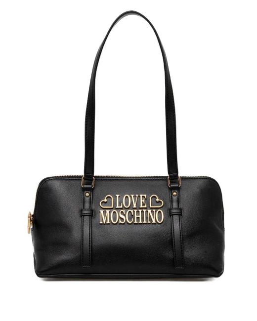 Love Moschino Black Logo-Lettering Tote Bag