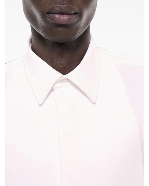 Fursac White Honeycomb-Textured Bib-Panel Slim-Fit Shirt for men