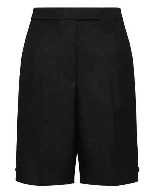 Thom Browne Black Button Bermuda Shorts